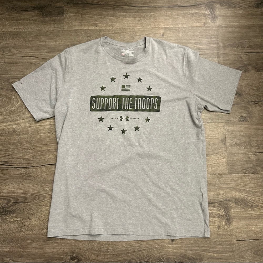 Under Armour Support The Troops Loose Fit Short Sleeve Graphic Shirt Size Xlarge